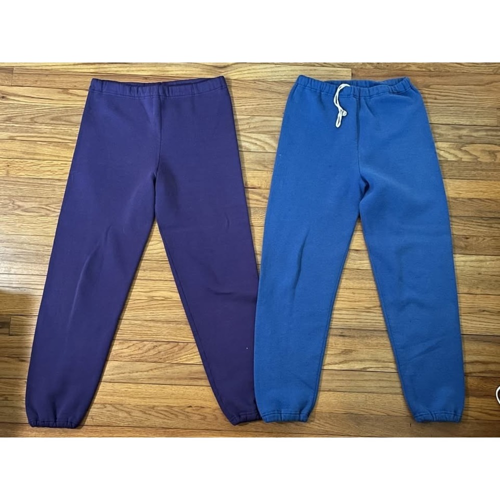 Lot of 2 Vintage Russell Athletic Purple Blue Sweatpants Men M - 34x32 USA Made